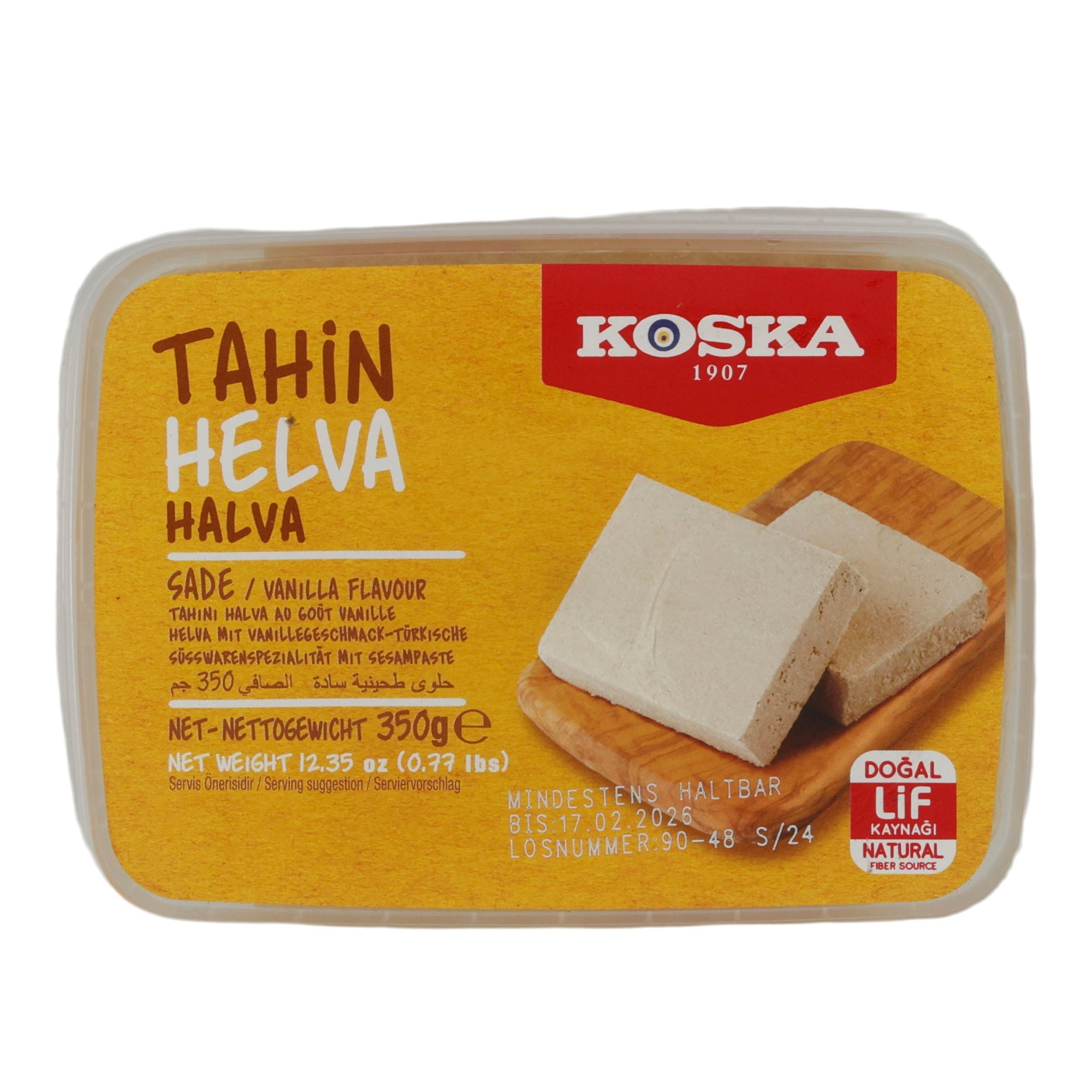 Sesampaste Koska Tahin Helva Vanille | Süßspeise | Traditionelle türkische Süßware | 350 g KOSKA